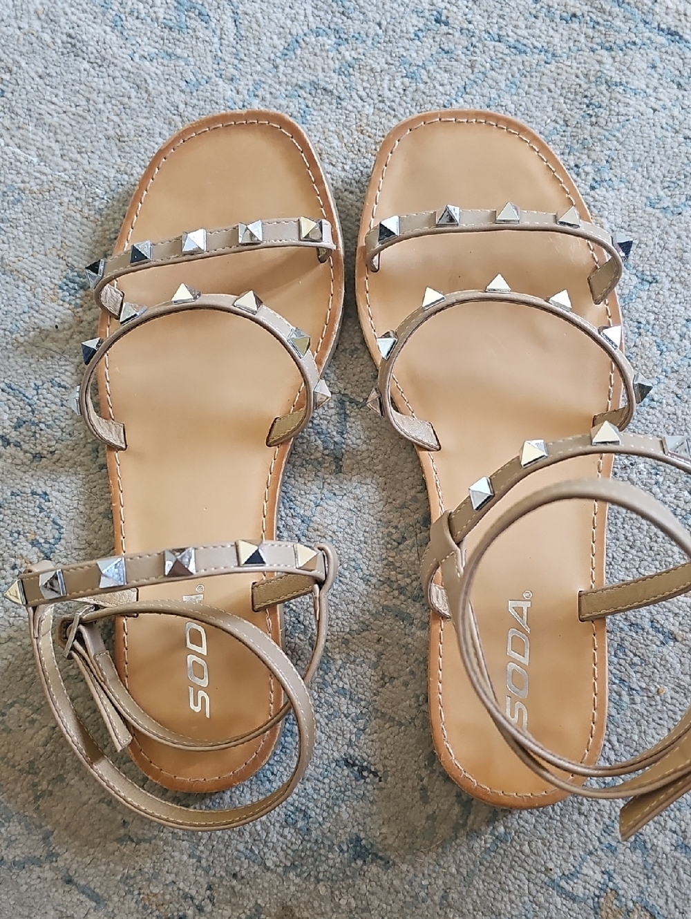 Soda Studded Flat Sandals